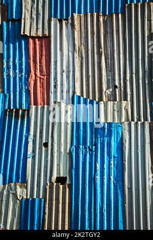 Corrugated iron fence background Stock Photo