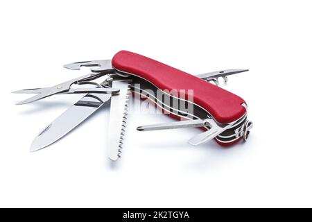 Swiss army knife isolated Stock Photo