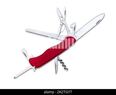 Swiss army knife isolated Stock Photo
