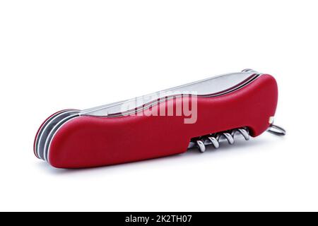 Swiss army knife isolated Stock Photo