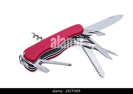 Swiss army knife isolated Stock Photo