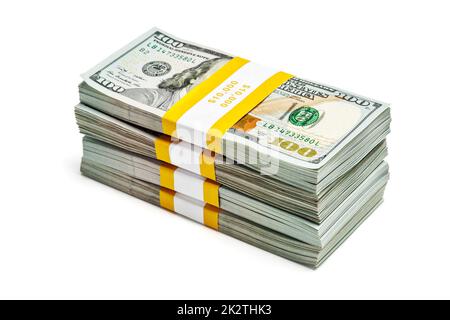 Bundles of 100 US dollars 2013 edition banknotes Stock Photo