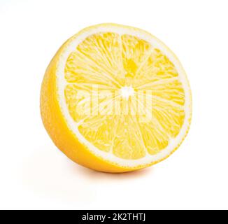 Lemon cut half slice isolated Stock Photo