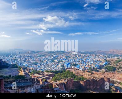 Aerial panorama of the blue city Jodhpur. India Stock Photo - Alamy