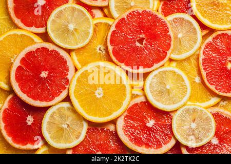 Colorful citrus fruit slices Stock Photo