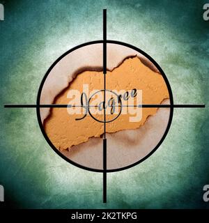 I agree text on target Stock Photo