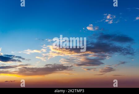 Evening sunset sky with clouds Stock Photo