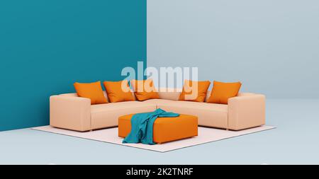 3d Abstract interior. Interior template. Stock Photo
