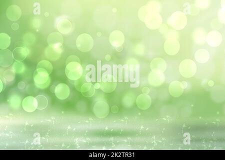 Hello spring background. Abstract delicate bright spring or summer landscape texture with natural green yellow white bokeh lights and sunshine. Beautiful backdrop with space. Stock Photo