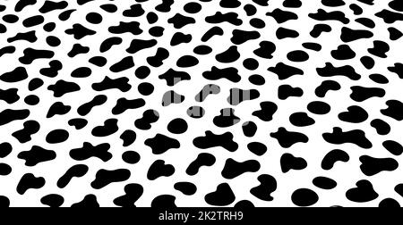 Black and white pattern texture cow skin spots - Vector Stock Photo