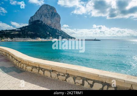 View of the seafront of Calpe, Spain Stock Photo
