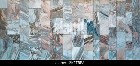 Background of mosaic vintage natural tile rock wall Stock Photo