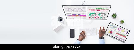 Predictive Business Analytics. African American Analyst Stock Photo
