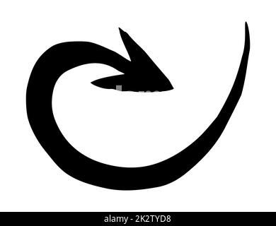 Ink arrow symbol hand painted with brush Stock Photo