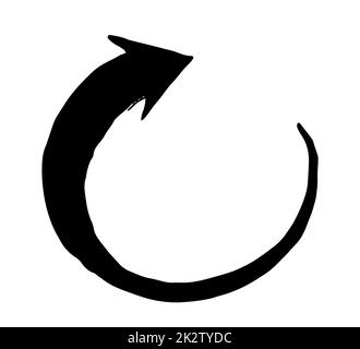 Ink arrow symbol hand painted with brush Stock Photo