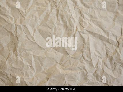 Paper texture background of brown crumpled recycled cardboard paper sheet Stock Photo