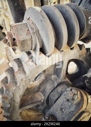 Gear wheel sprocket with axle Stock Photo