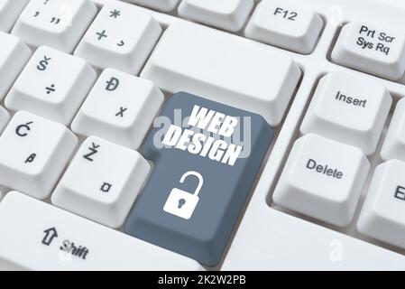 Conceptual caption Web Design. Business showcase who is responsible of production and maintenance of websites -48676 Stock Photo