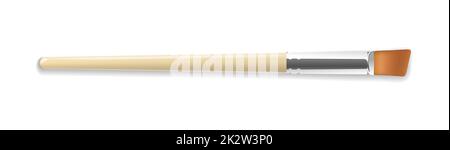 Realistic artist paintbrush isolated on white background Stock Photo