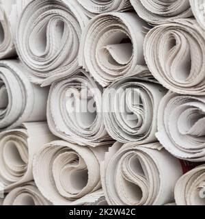 Rolls of newspapers. Stock Photo