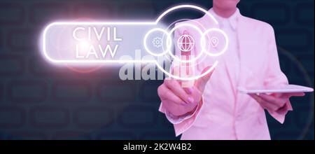 Conceptual caption Civil Law. Business showcase Law concerned with private relations between members of community -49154 Stock Photo