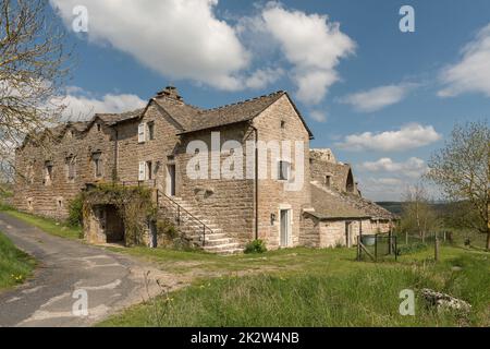 Farm in a village in the Cevennes, Occitania, France Stock Photo