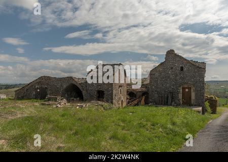 Farm in a village in the Cevennes, Occitania, France Stock Photo