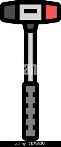 soft faced hammer tool color icon vector illustration Stock Vector ...
