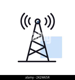 Communication antenna vector icon. Navigation sign Stock Photo