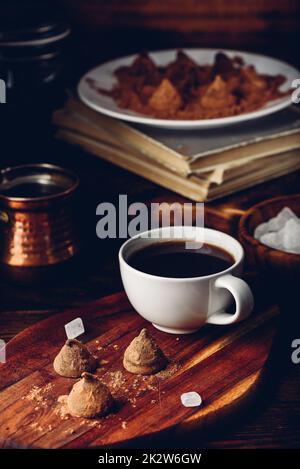 Homemade chocolate truffles Stock Photo