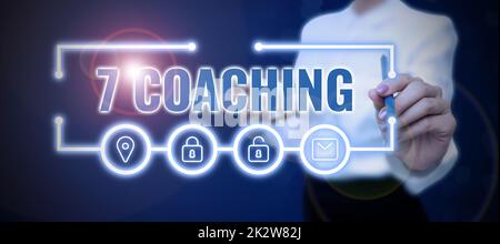 Writing displaying text 7 Coaching. Word Written on Refers to a number of figures regarding business to be succesful -47358 Stock Photo