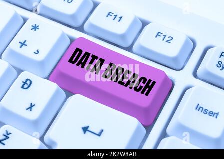 Conceptual caption Data Breach. Business overview security incident where sensitive protected information copied -48608 Stock Photo