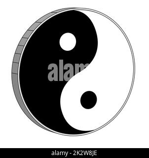 Yin Yang Black And White Symbol Stock Photo