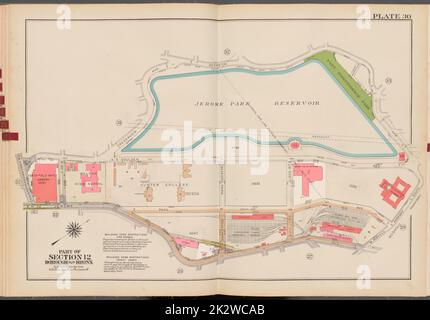 Cartographic, Maps. 1938 - 1957. Lionel Pincus and Princess Firyal Map Division. Real property , New York (State) , New York (N.Y.), Bronx (New York, N.Y.) , Maps Double Page Plate No. 30, Part of Section 12, Borough of the Bronx: Bounded by Reservoir Avenue, Sedgwick Avenue, W. Mosholu Parkway South, Jerome Avenue and W. Kingsbridge Road Stock Photo