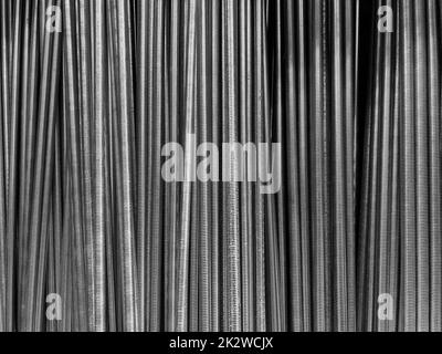 closeup of long threaded steel bars Stock Photo