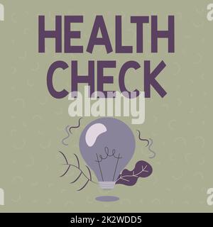 Sign displaying Health Check. Business overview Medical Examination Wellness and general state Inspection Illuminated Light Bulb Drawing Plants Shell Showing Technology Ideas. Stock Photo