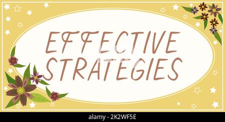 Sign displaying Effective Strategies. Business overview Sound Tactical Scheme Powerful Operational Decisions Stock Photo