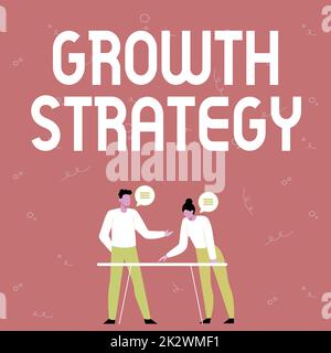 Text caption presenting Growth Strategy. Business approach Strategy aimed at winning larger market share in shortterm Partners Sharing New Ideas For Skill Improvement Work Strategies. Stock Photo