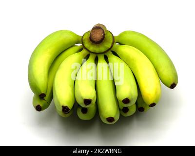 Bunch of green bananas isolated on white background. Stock Photo