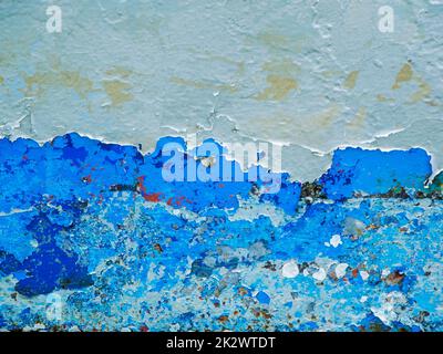 Blue chipped paint bright and dark Stock Photo