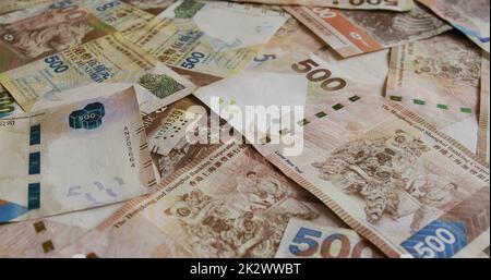 Stack of Hong Kong banknote, five hundred dollar Stock Photo