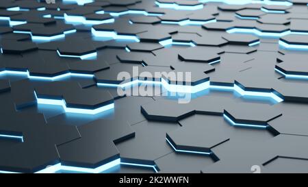 Futuristic and technological hexagonal background. 3d rendering Stock Photo