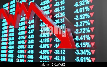 Econimical crisis concept. Spread in the world, economy is down. 3d illustration Stock Photo