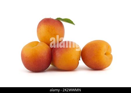 Ripe apricots isolated on a white background Stock Photo