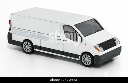 Transport van isolated on white background. 3D illustration Stock Photo