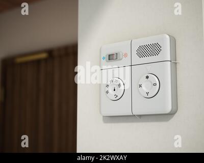 Hotel room air conditioning adjustment panel. 3D illustration Stock Photo