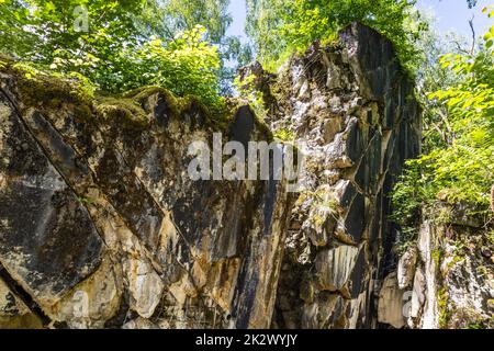 Ruins of building in the Wolf's Lair. Former war headquarters of Adolf Hitler in Poland Stock Photo