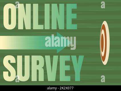 Inspiration showing sign Online Survey. Word for Reappraisal Feedback Poll Satisfaction Rate Testimony Arrow moving quickly towards aim target representing achieving goals. Stock Photo