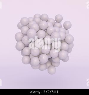 abstract background with aggregation of golf balls. Stock Photo