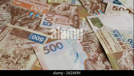 Stack of Hong Kong banknote, five hundred dollar Stock Photo